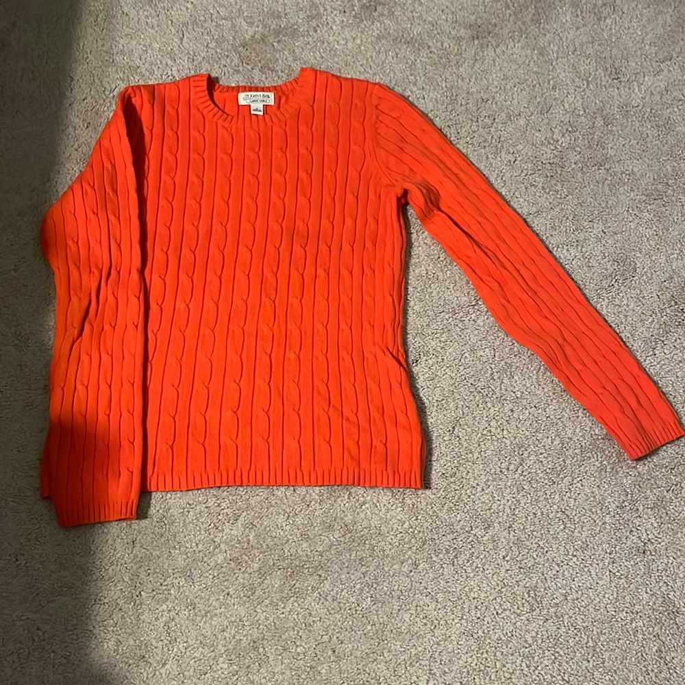 Orange sweater, women’s size small, cable knit